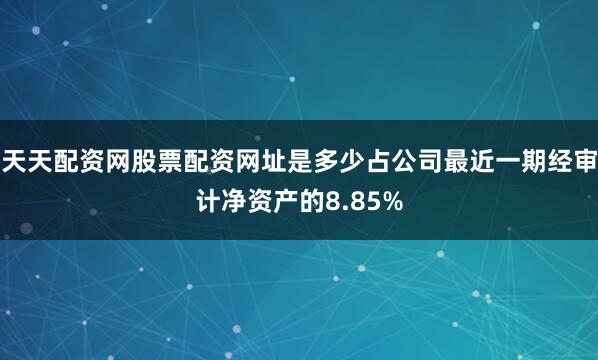 天天配资网股票配资网址是多少占公司最近一期经审计净资产的8.85%
